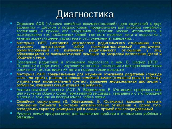 Методика «АСВ»: анализ семейного воспитания